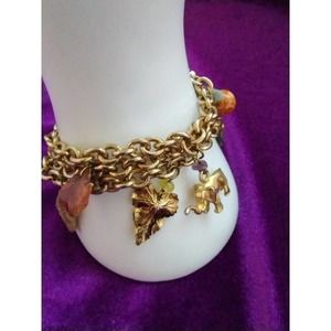 CHARM Bracelet Three Chain Vintage